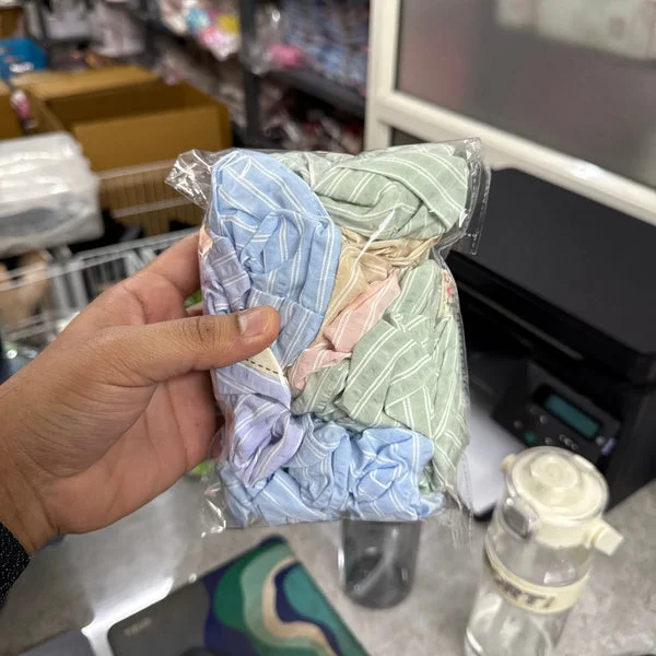 Stripped Cotton Scrunchies 12 Pieces Pack