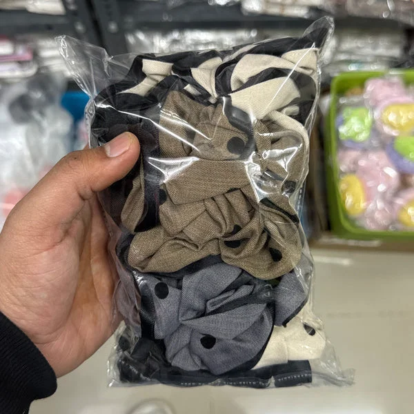 Polka Dot Scrunchies 12 Pieces Pack