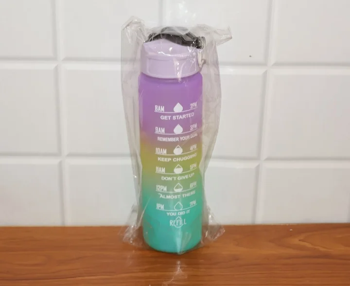 Motivational Water Bottle with Straw