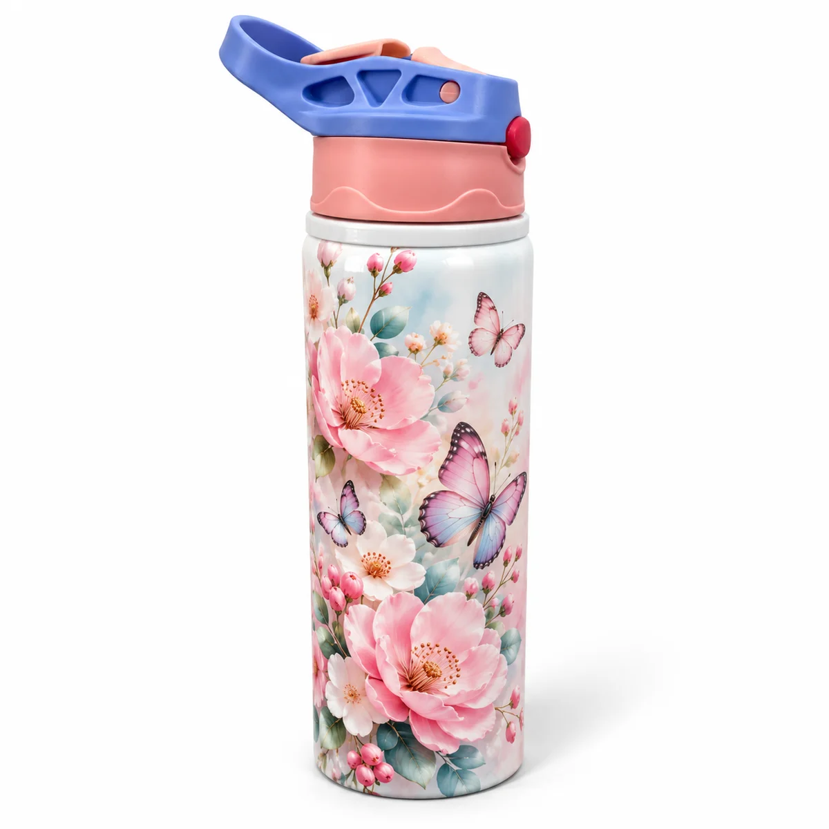 Customizable Sublimation Water Bottle with Flip Lid & Carry Handle – White Blank Bottle