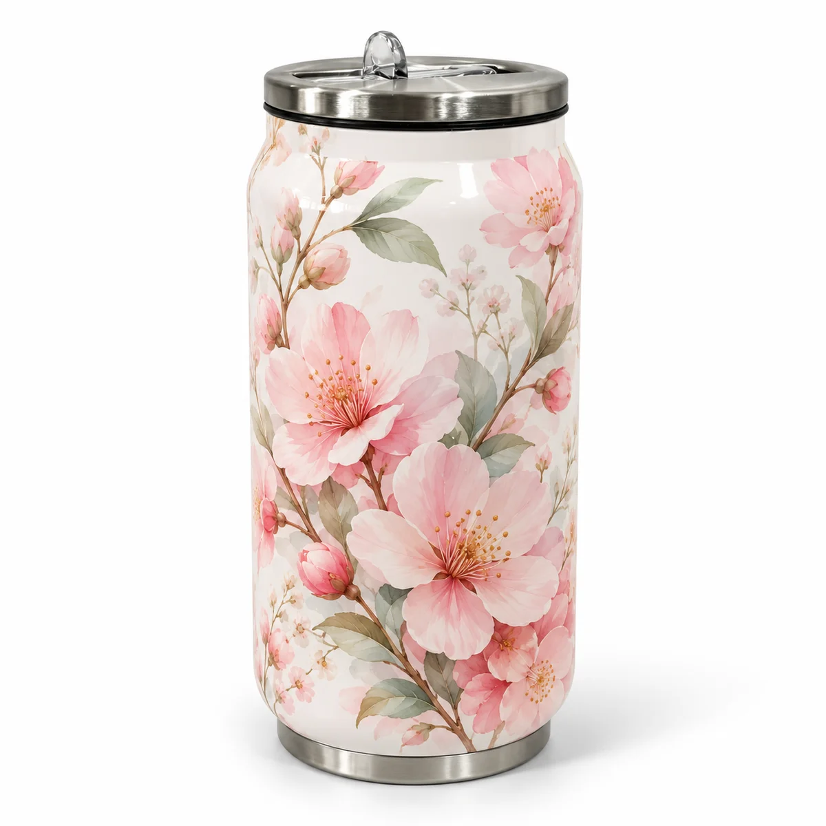 Premium Sublimation Stainless Steel Can Tumbler Water Bottle with Flip Lid (Blank White)
