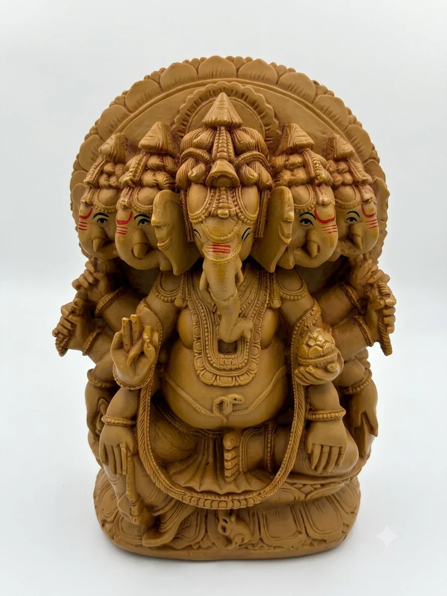 Panchamukha Ganesha Clay Idol