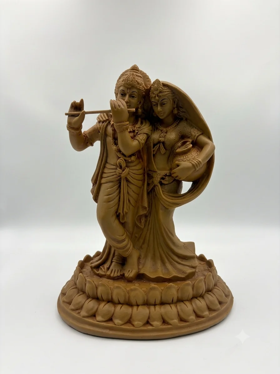 Radha Krishna Clay Idol