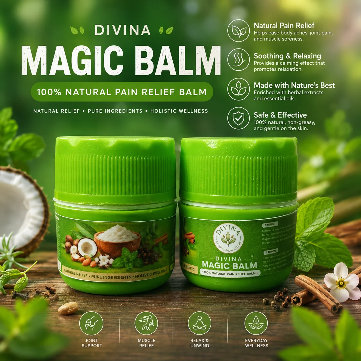Divina natural pain relief product