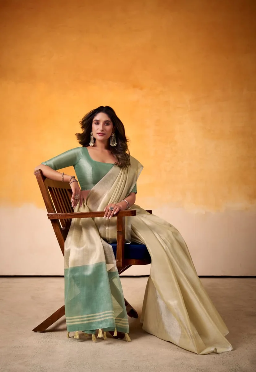 Anvika Light Edition – Tissue Silk Saree with matching blouse piece
