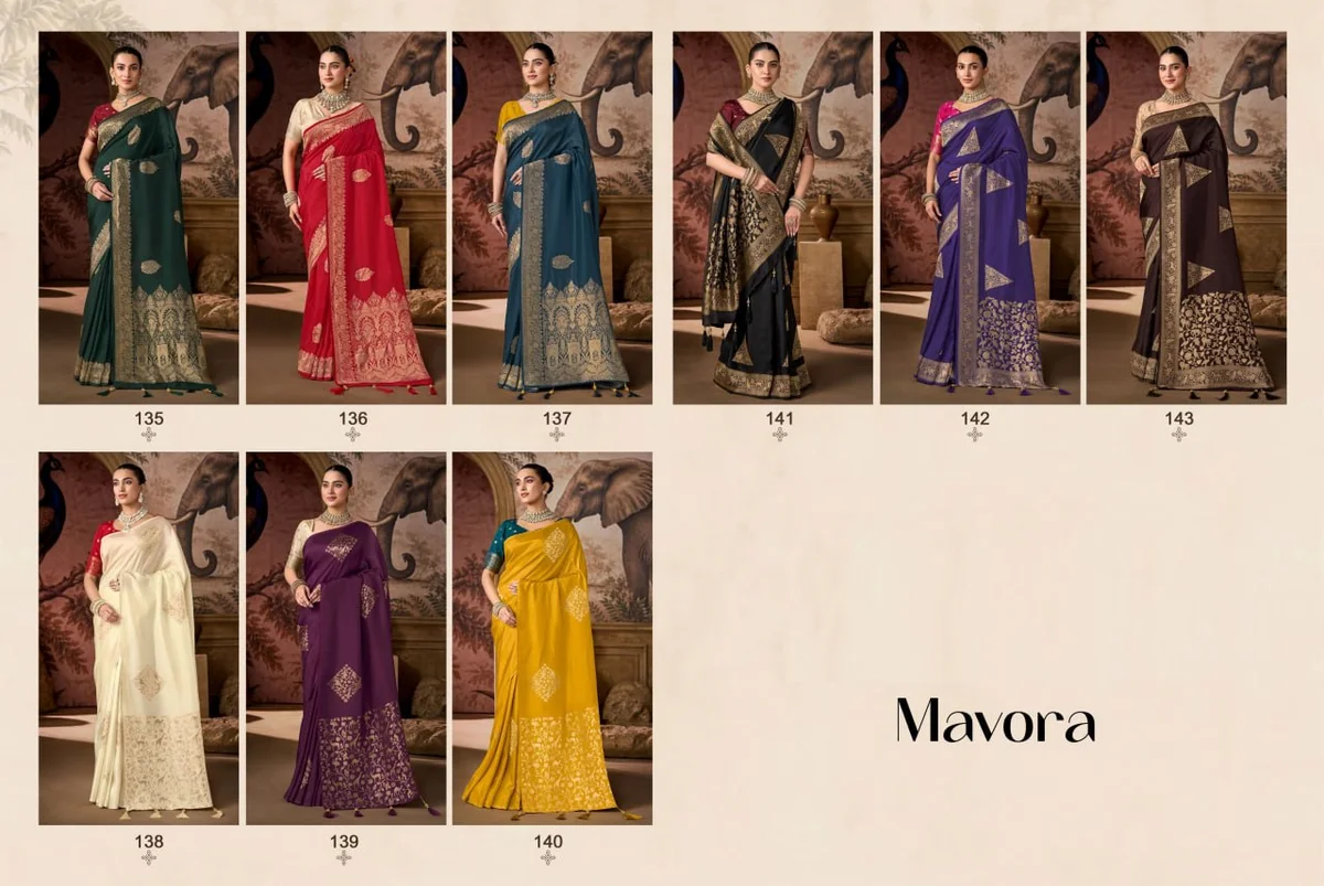 Viscose Fabric Saree with heavy traditional Zari weaving + matching Viscose blouse | Occasion: Party, Festival by www.Laavsee.com