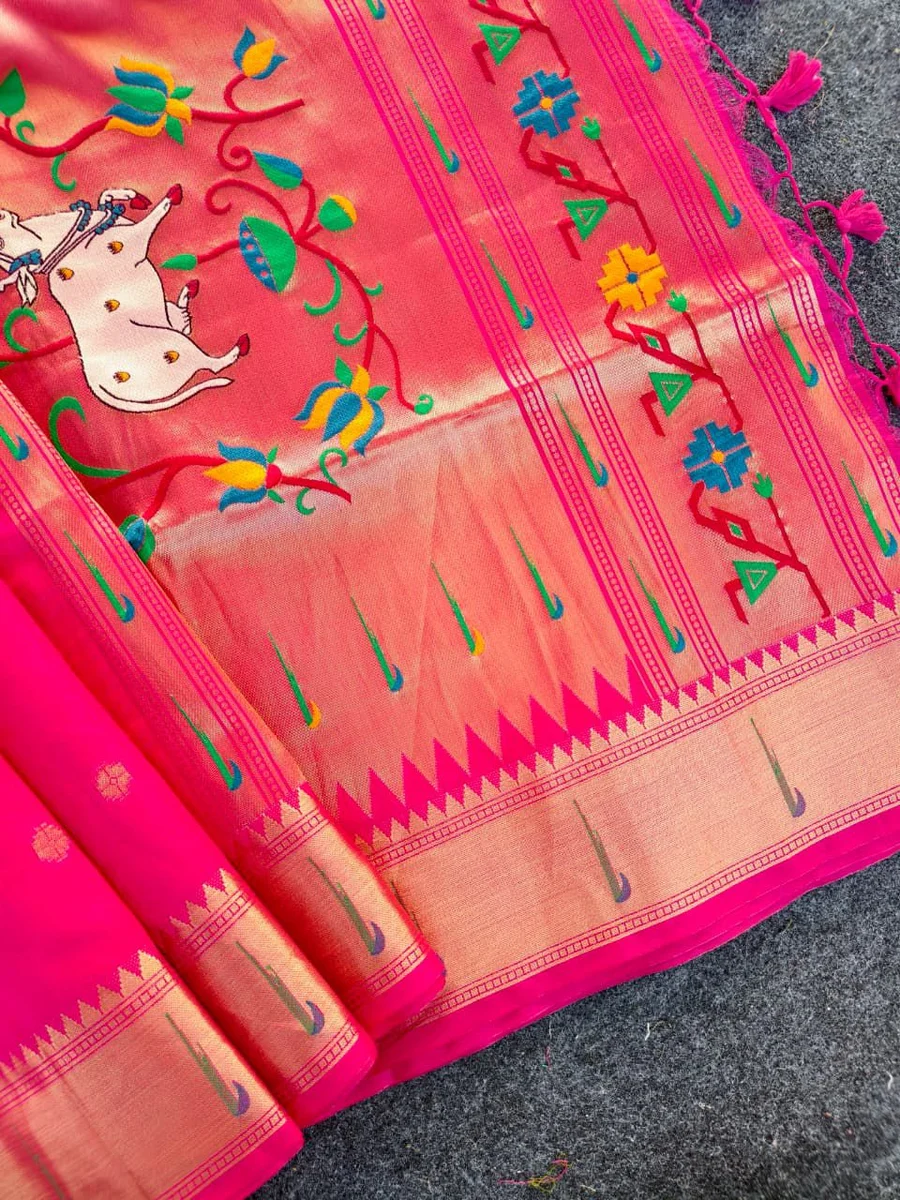 PICHWAI PAITHANI – Soft Paithani Raw Silk Saree by www.Laavsee.com