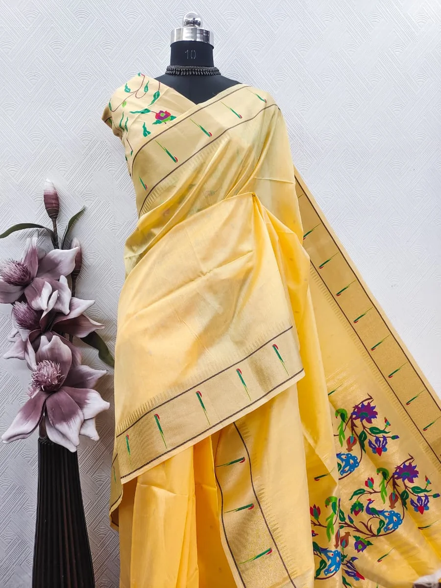 LV202CN151026-3 Bagban Paithani 2 – Soft Khadi Raw Silk Saree 2