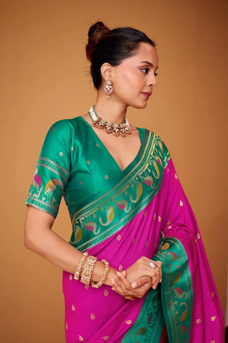 LV207CN171026-1  FLAMINGO SILK – Soft Satin Silk Saree 17