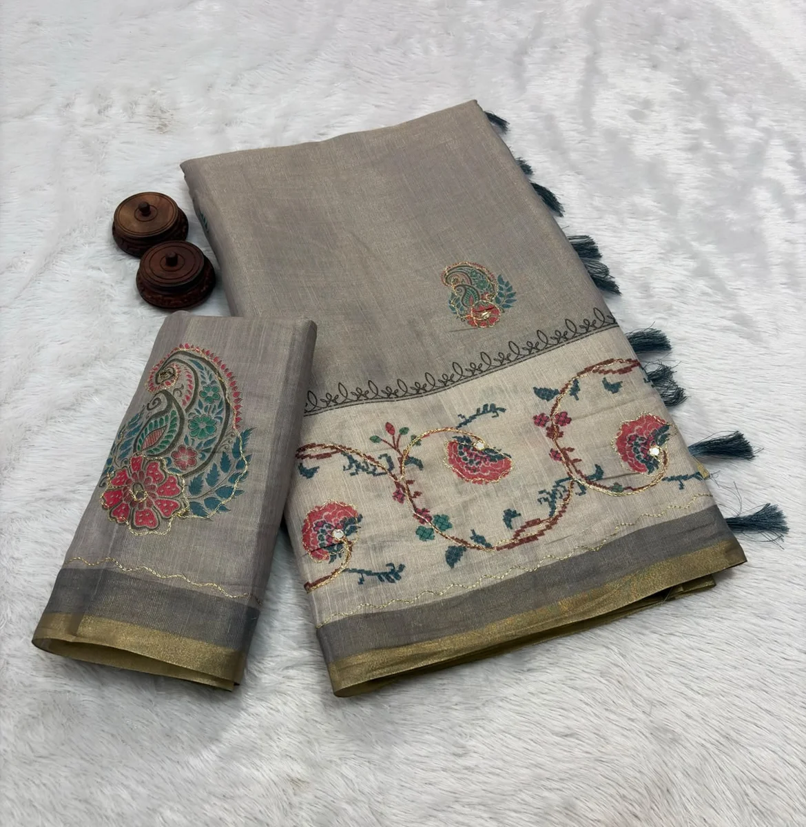 SURABHI – Soft Erode Zari Silk Saree with Zari woven border by www.Laavsee.com