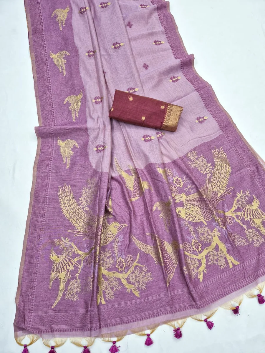 LV202CN171026-4 MUGA COTTON SPARROW – Premium soft Muga cotton saree 6