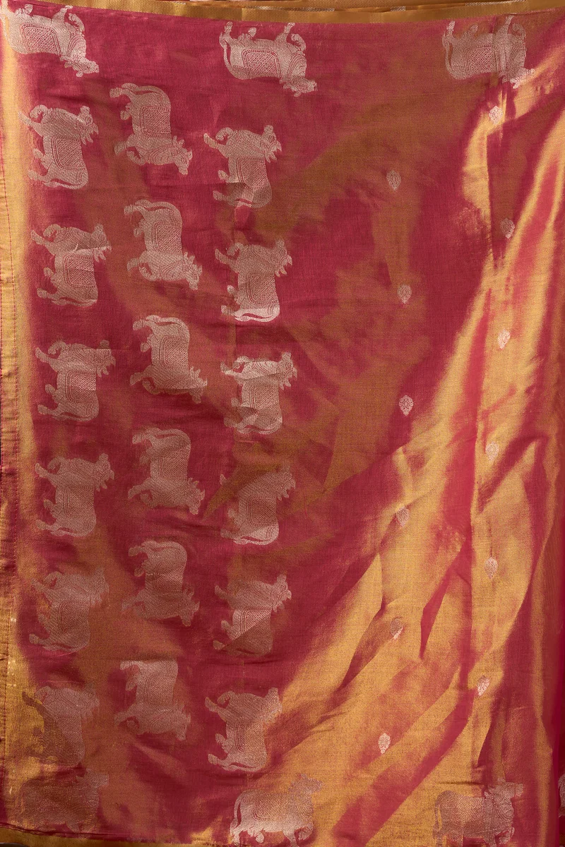 Supriya (Series 3601–3606) – Heavy Tissue Silk Saree with all-over Cow Butta & fancy tassels + matching blouse piece
