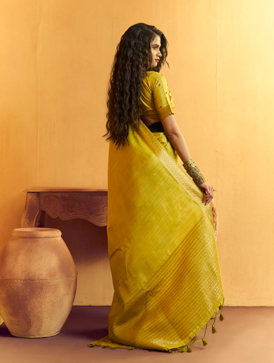 Gurbani Handwork (Series 01–06) – Tussar Silk Handloom Weaving Saree + Handwork blouse | Occasion: Party, Festive