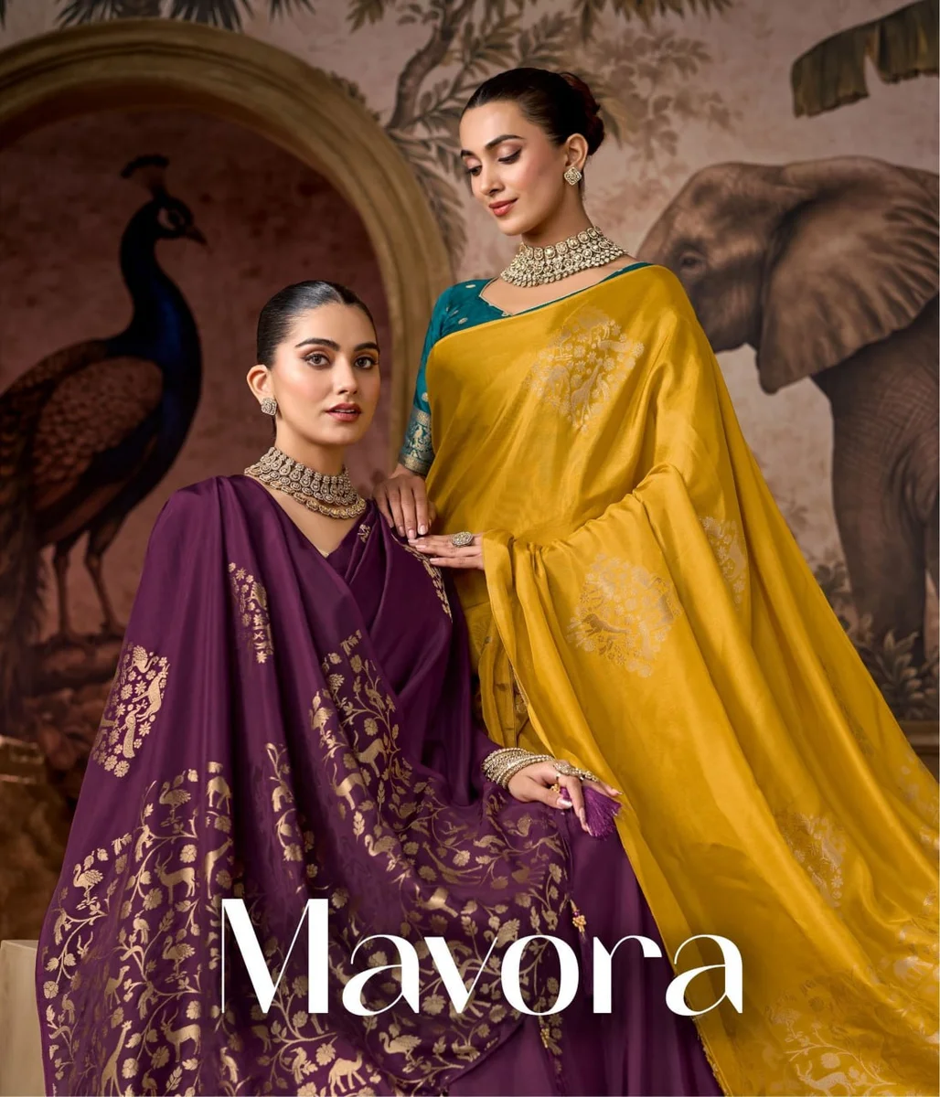 Viscose Fabric Saree with heavy traditional Zari weaving + matching Viscose blouse | Occasion: Party, Festival by www.Laavsee.com