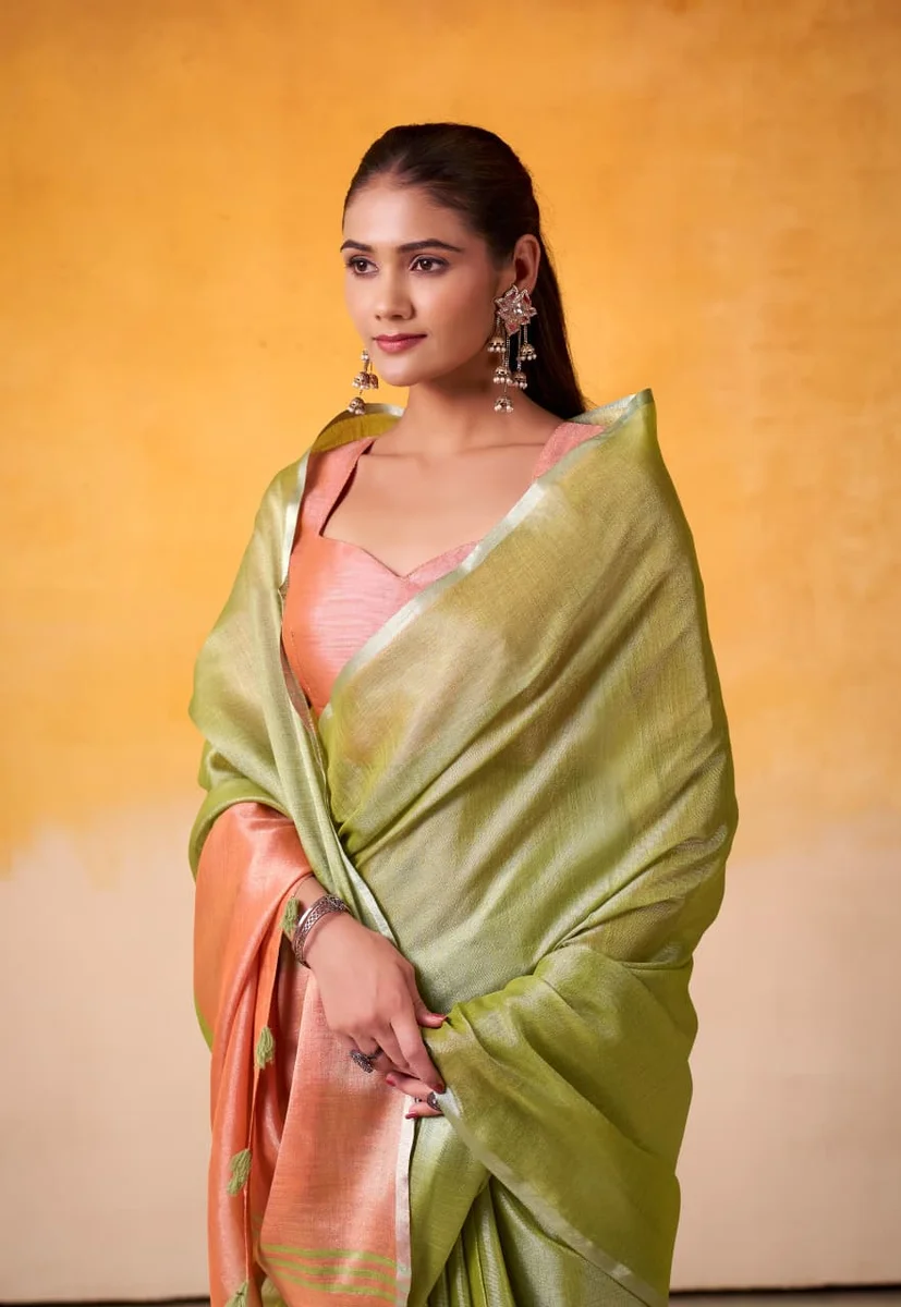 Anvika Light Edition – Tissue Silk Saree with matching blouse piece