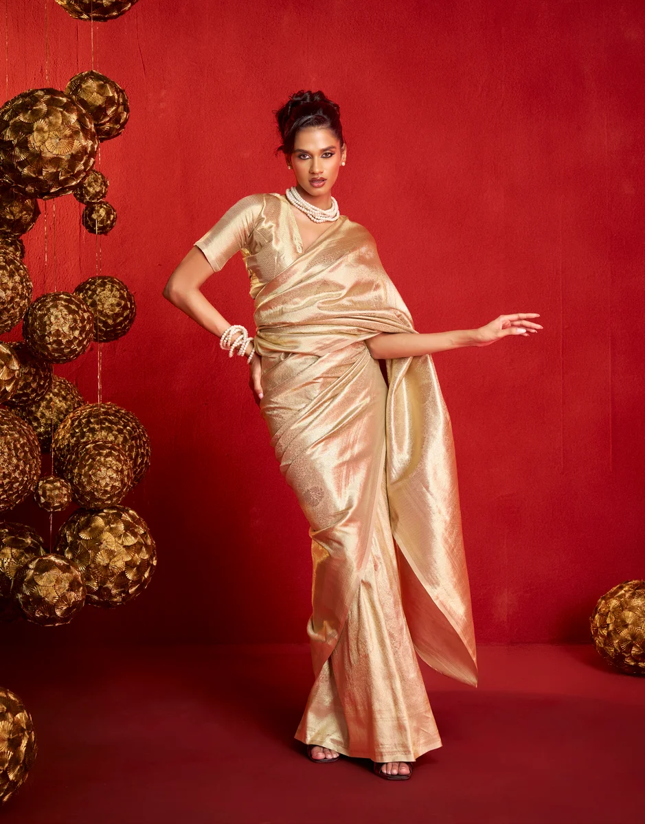 LV248CN211026-2 Kanjeepuram Tissue Weaving Silk Saree 9