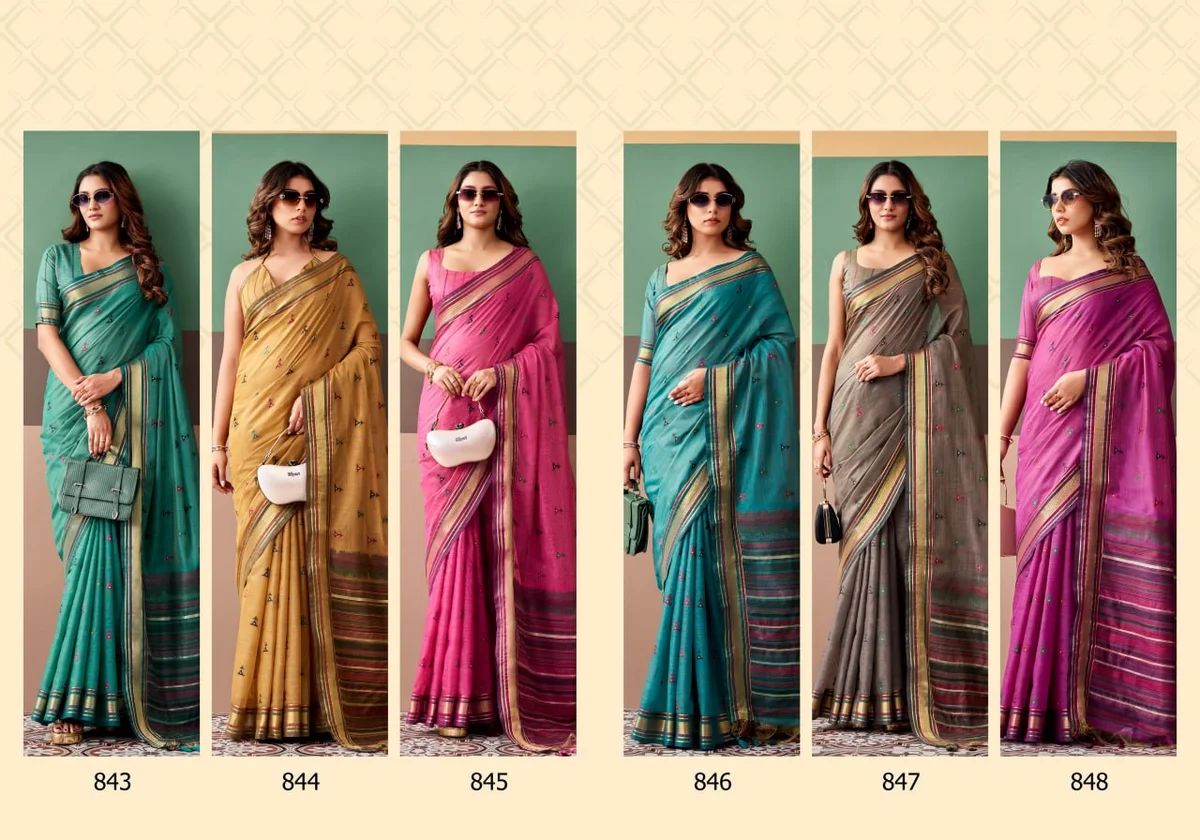 Coco Cotton (Series 843–848) – Premium Cotton Weaving Saree