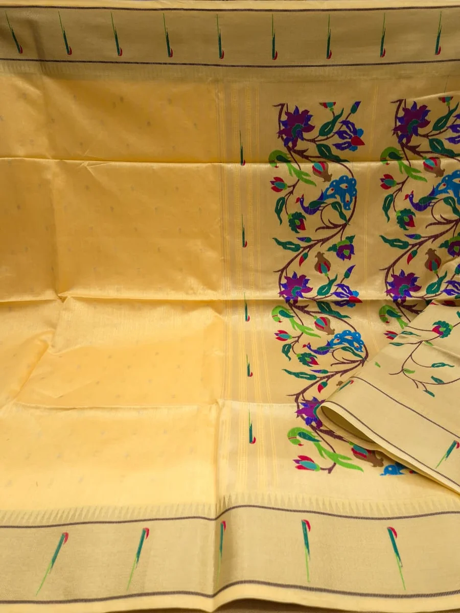 LV202CN151026-3 Bagban Paithani 2 – Soft Khadi Raw Silk Saree 15