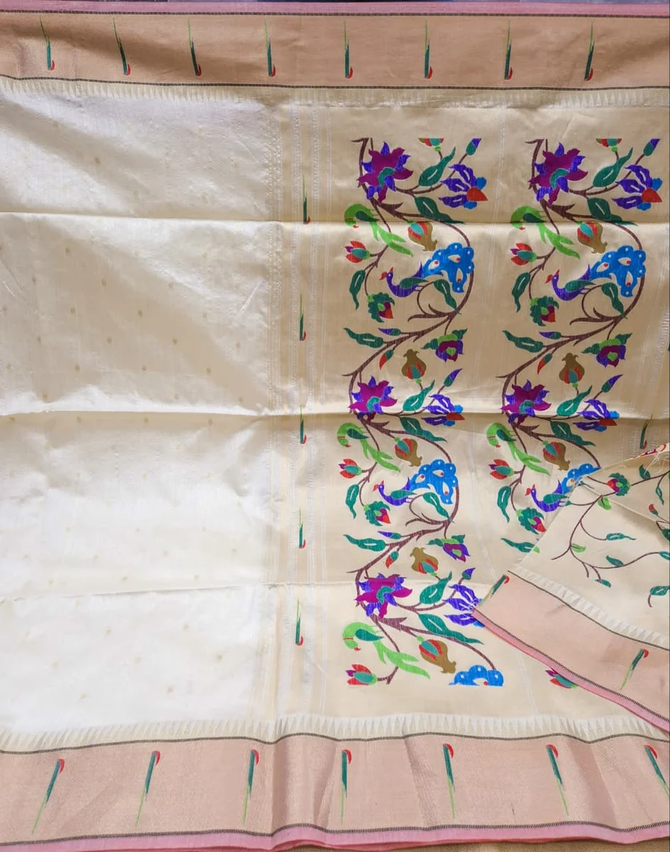 LV202CN151026-3 Bagban Paithani 2 – Soft Khadi Raw Silk Saree 13