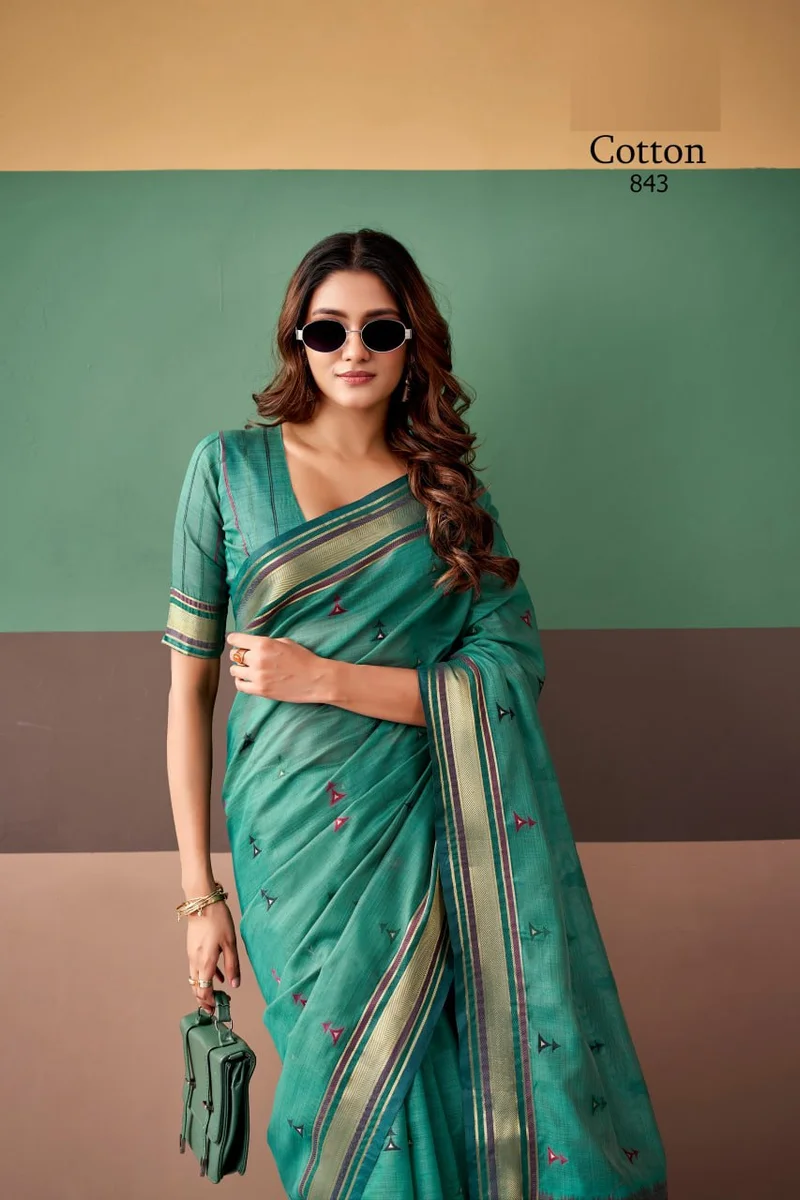 Coco Cotton (Series 843–848) – Premium Cotton Weaving Saree