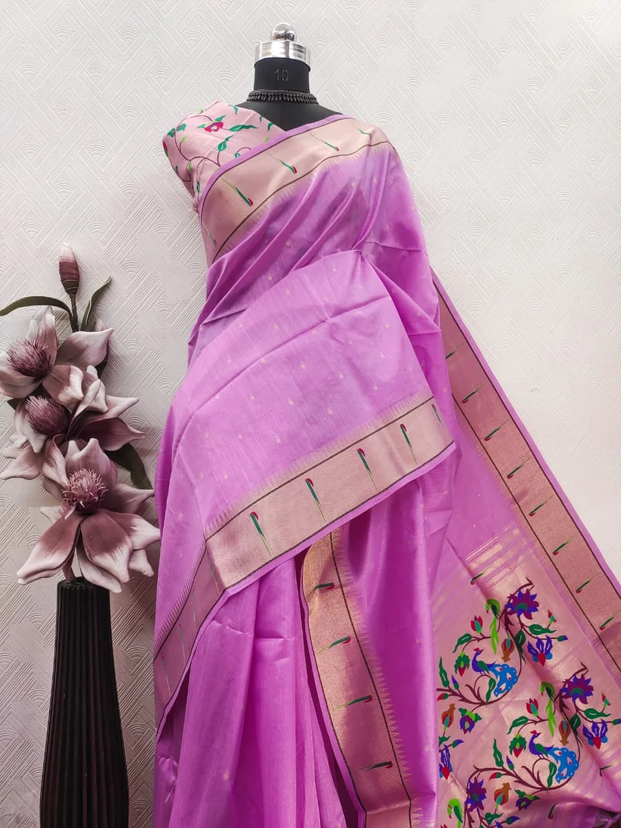 LV202CN151026-3 Bagban Paithani 2 – Soft Khadi Raw Silk Saree 4
