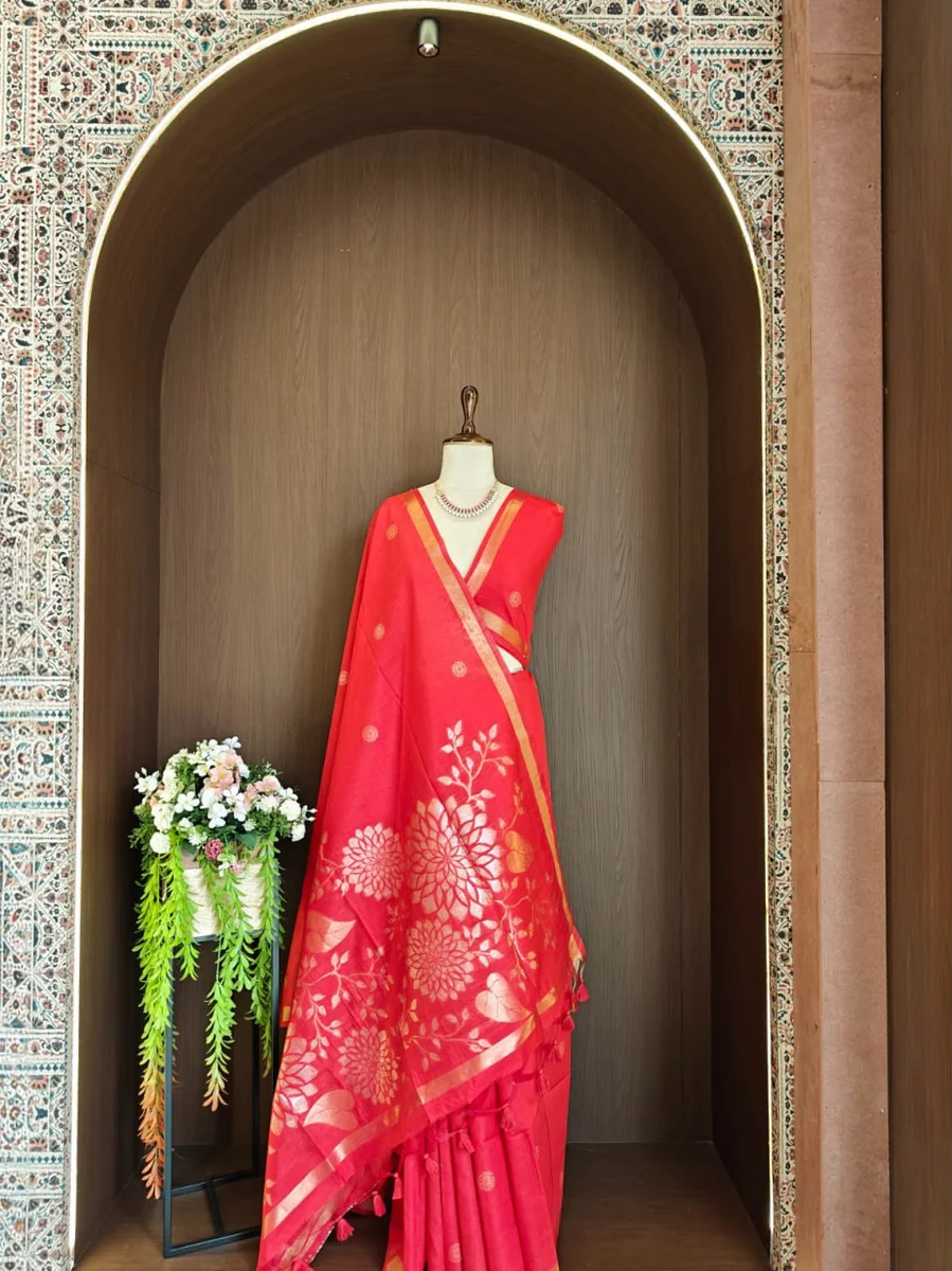 LV202CN29926-2  Premium Soft Khadi Raw Silk saree 6
