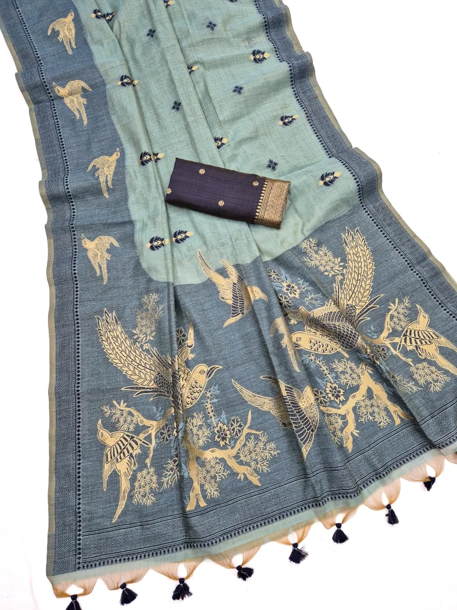LV202CN171026-4 MUGA COTTON SPARROW – Premium soft Muga cotton saree 2