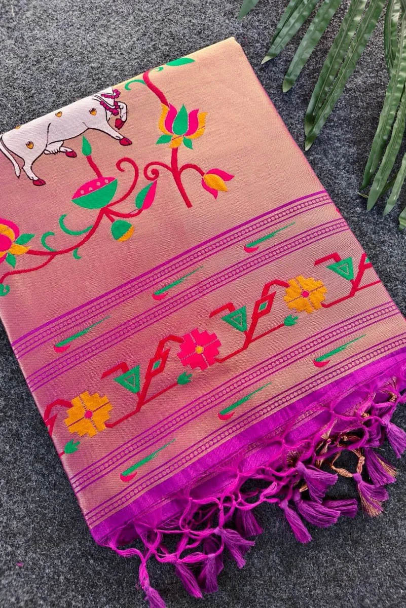 PICHWAI PAITHANI – Soft Paithani Raw Silk Saree by www.Laavsee.com