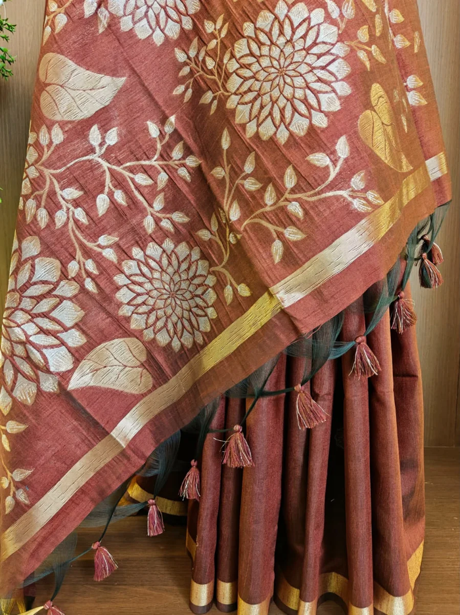 LV202CN29926-2  Premium Soft Khadi Raw Silk saree 15