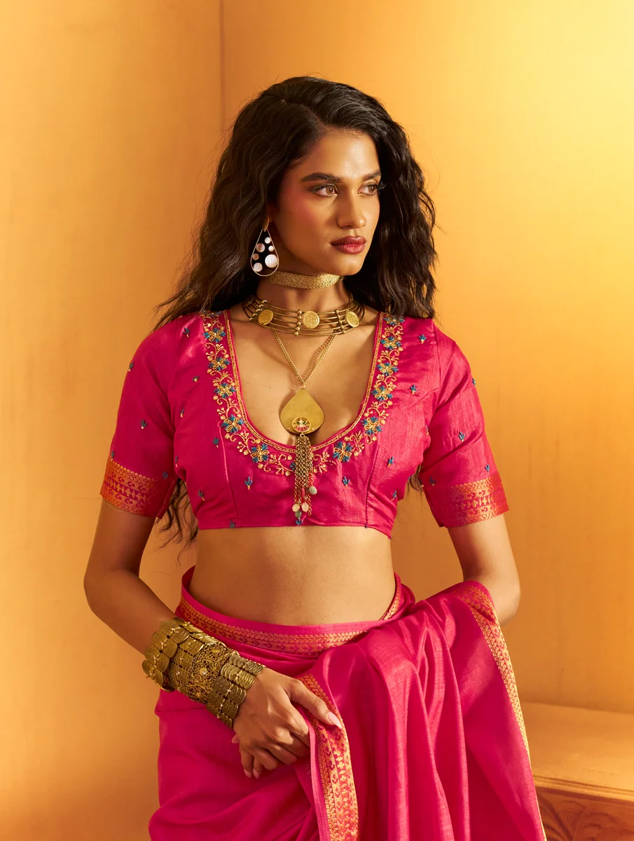 Gurbani Handwork (Series 01–06) – Tussar Silk Handloom Weaving Saree + Handwork blouse | Occasion: Party, Festive