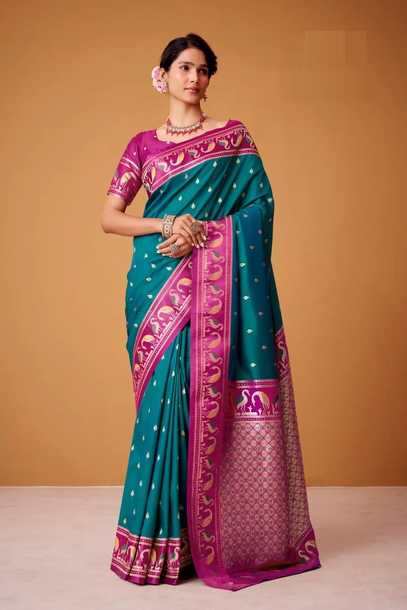 LV207CN171026-1  FLAMINGO SILK – Soft Satin Silk Saree 3