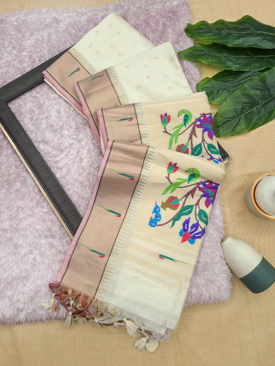 LV202CN151026-3 Bagban Paithani 2 – Soft Khadi Raw Silk Saree 7