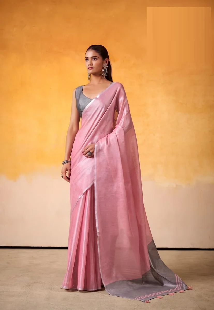 Anvika Light Edition – Tissue Silk Saree with matching blouse piece