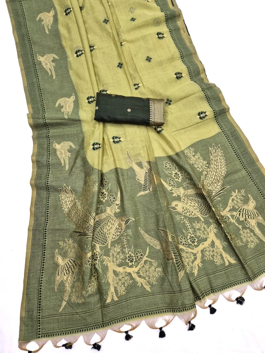 LV202CN171026-4 MUGA COTTON SPARROW – Premium soft Muga cotton saree 3