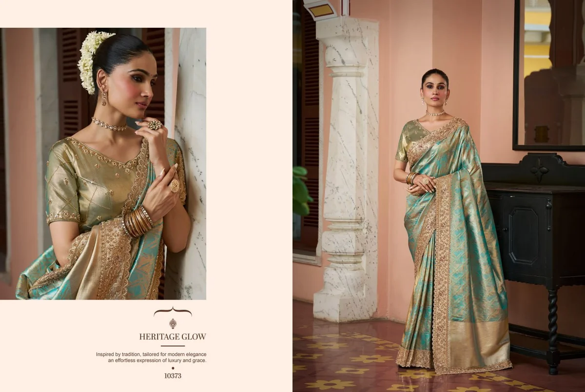 Kanjivaram Soft Silk Saree with Beads Work + matching blouse by www.Laavsee.com