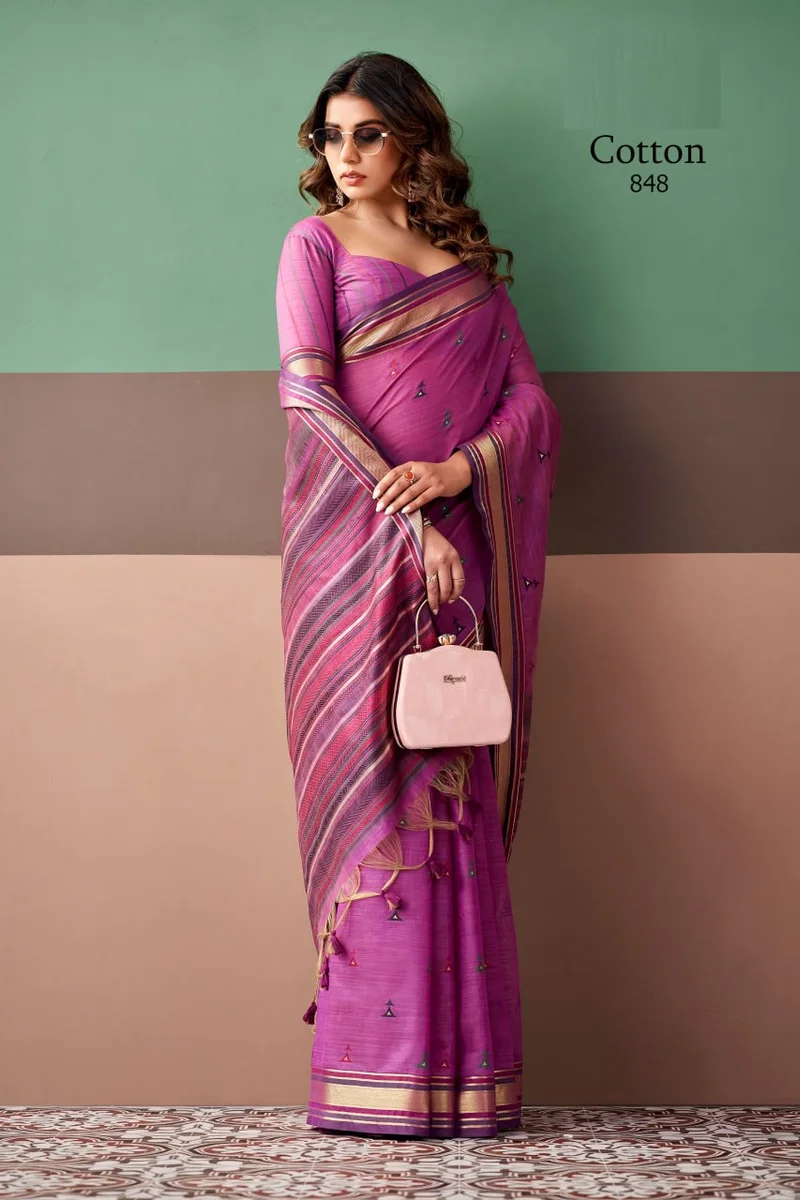 Coco Cotton (Series 843–848) – Premium Cotton Weaving Saree