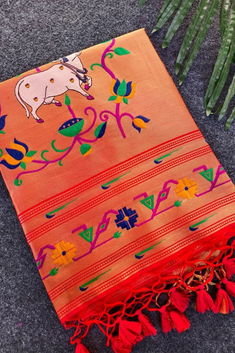 PICHWAI PAITHANI – Soft Paithani Raw Silk Saree by www.Laavsee.com