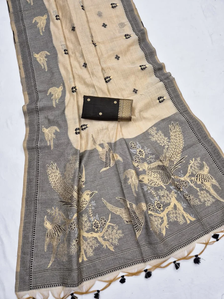 LV202CN171026-4 MUGA COTTON SPARROW – Premium soft Muga cotton saree 5