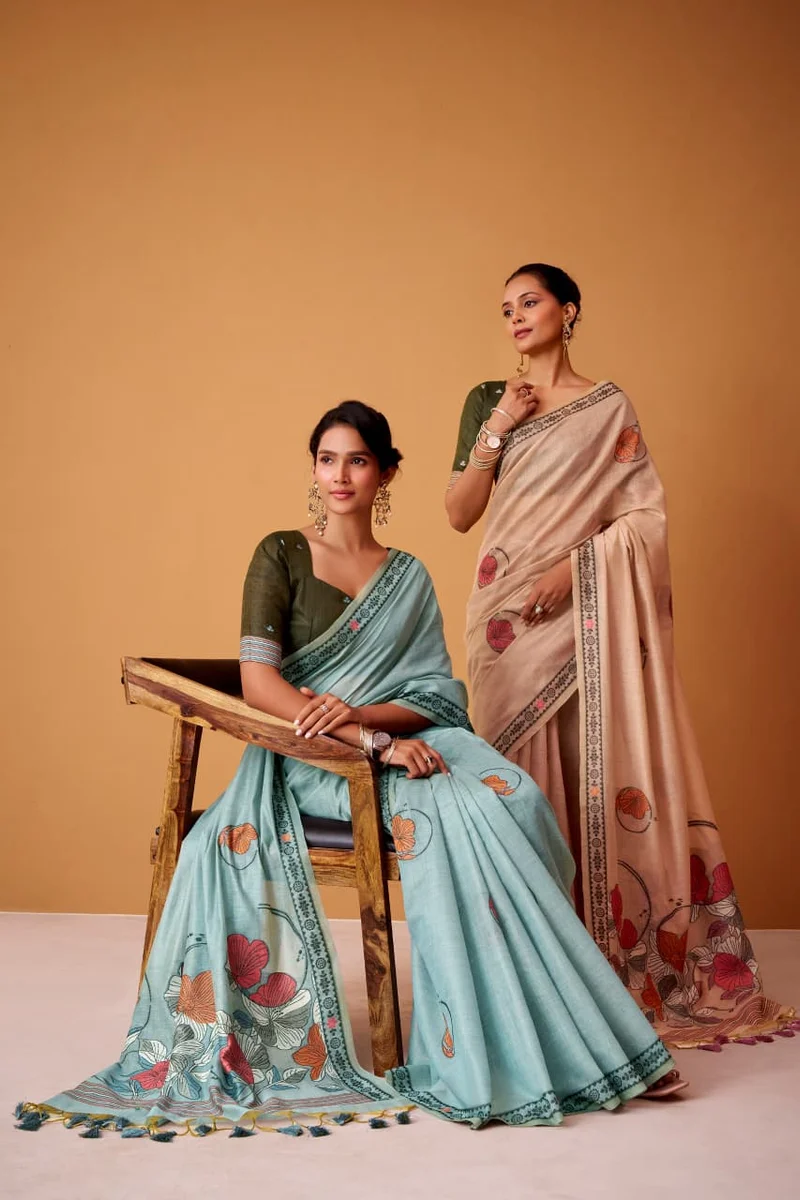 SILVER PEARLS SILK – Jamdani Cotton Saree with matching blouse piece