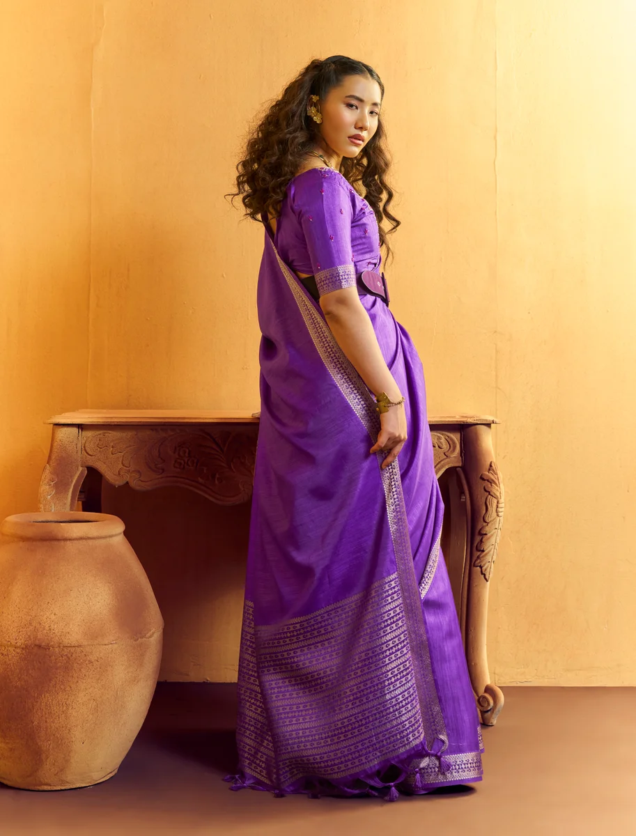Gurbani Handwork (Series 01–06) – Tussar Silk Handloom Weaving Saree + Handwork blouse | Occasion: Party, Festive