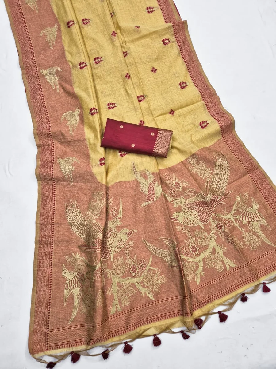 LV202CN171026-4 MUGA COTTON SPARROW – Premium soft Muga cotton saree 4