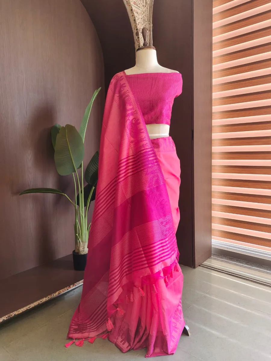 Premium Khadi Raw Silk Saree by www.Laavsee.Com