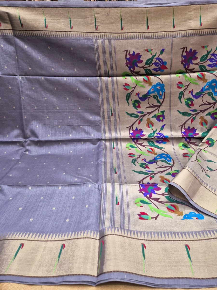 LV202CN151026-3 Bagban Paithani 2 – Soft Khadi Raw Silk Saree 17