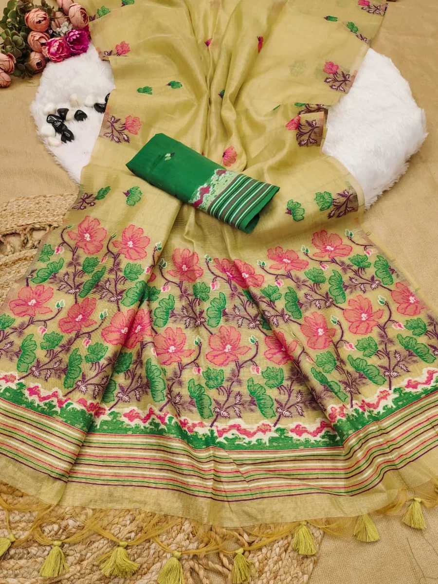 LV202CN201026-2 Beautiful Tissue Silk Saree 3
