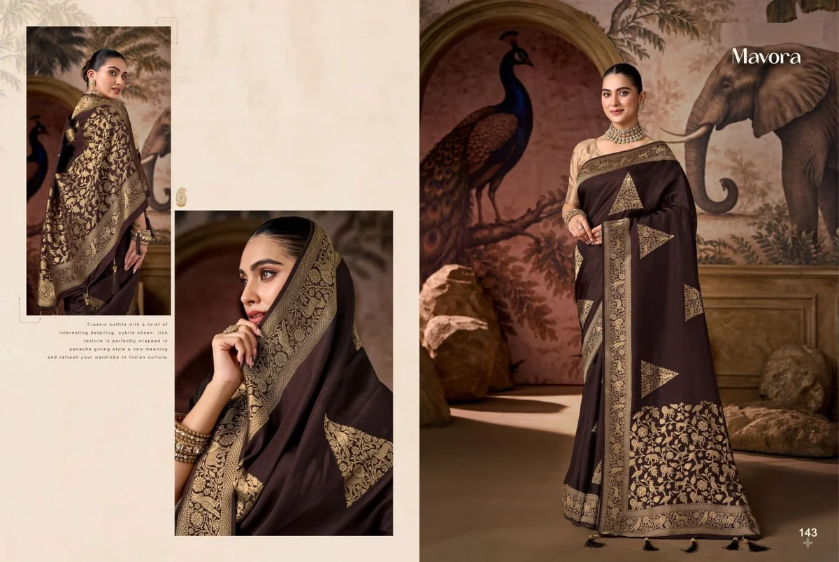 Viscose Fabric Saree with heavy traditional Zari weaving + matching Viscose blouse | Occasion: Party, Festival by www.Laavsee.com