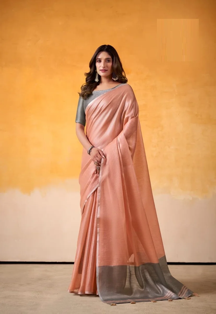 Anvika Light Edition – Tissue Silk Saree with matching blouse piece