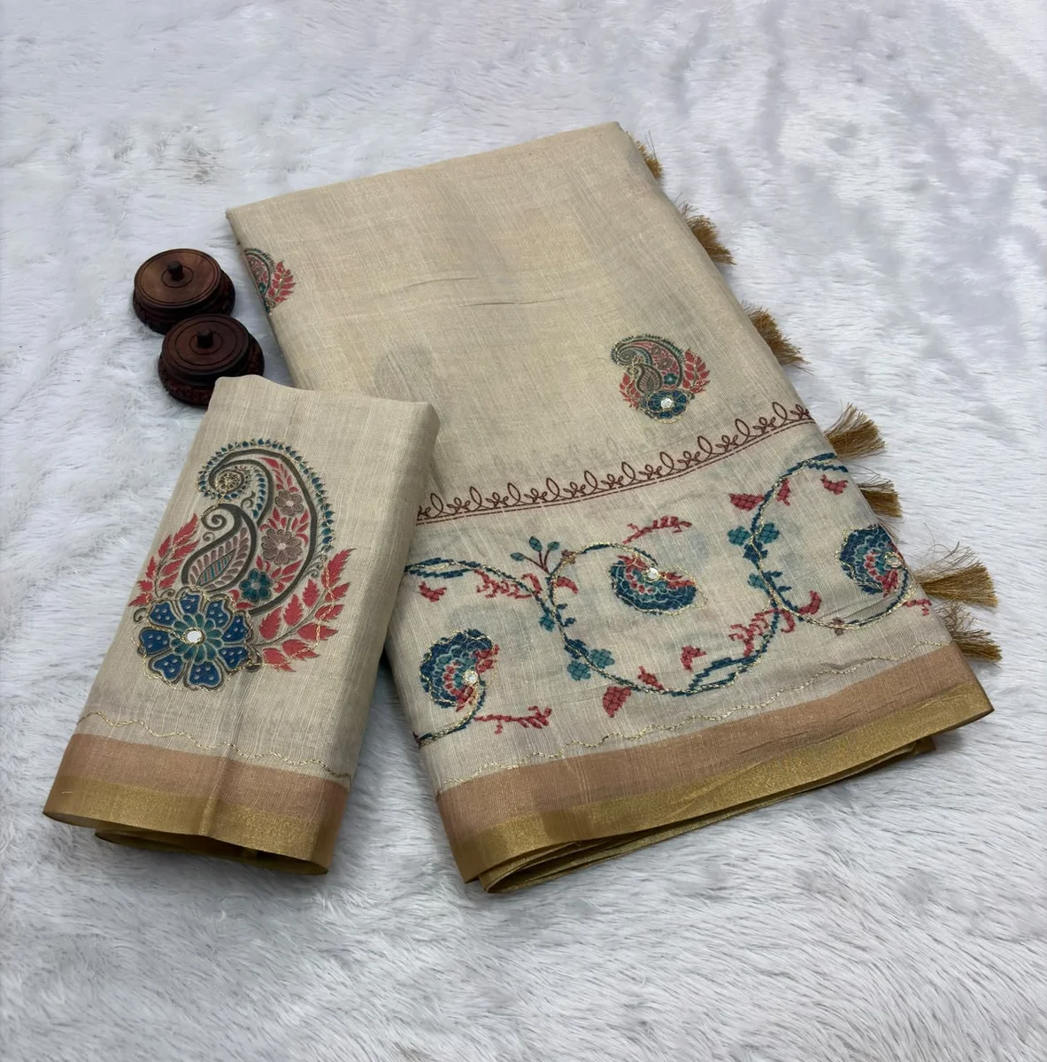 SURABHI – Soft Erode Zari Silk Saree with Zari woven border by www.Laavsee.com