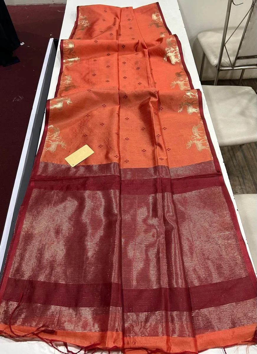 LV207CN191026-3 ELISHA HIRAN – Premium Khadi Raw Silk Saree 7