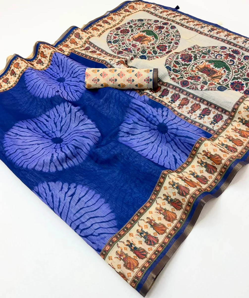 LV207CN191026-2 Lisha โ Soft cotton-based Linen saree by www.Laavsee.com