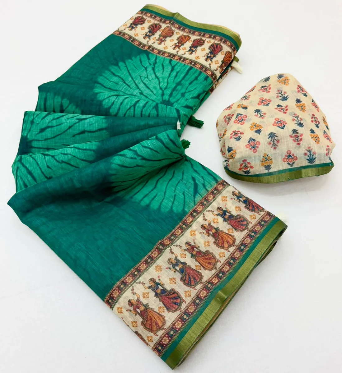 LV207CN191026-2 Lisha – Soft cotton-based Linen saree by www.Laavsee.com